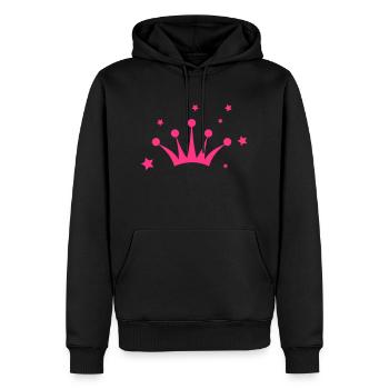 Crown with Stars (Krone mit Sternen) - Sweat à capuche Premium bio Homme - noir - Devant - Nico (187cm)