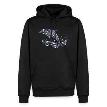 Chromatic Tribal Dolphin 13 No Background - Sweat à capuche Premium bio Homme - noir - Devant - Nico (187cm)