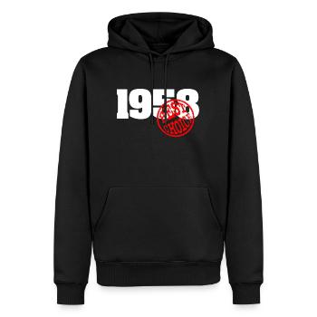 1958 / Geburtstag 1958 / 1958 best choice - Männer Premium Bio Hoodie - Schwarz - Vorne - Nico (187cm)