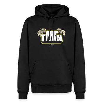 Craft Beer T Shirt Hop Titan - das Original - Männer Premium Bio Hoodie - Schwarz - Vorne - Nico (187cm)