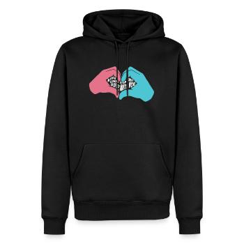 Ich werde nie aufhören, mich in dich zu verlieben - Männer Premium Bio Hoodie - Schwarz - Vorne - Nico (187cm)