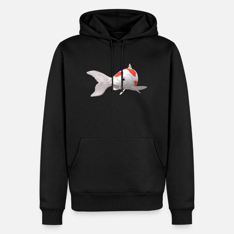 3D Koi - Sweat à capuche Premium bio Homme - noir