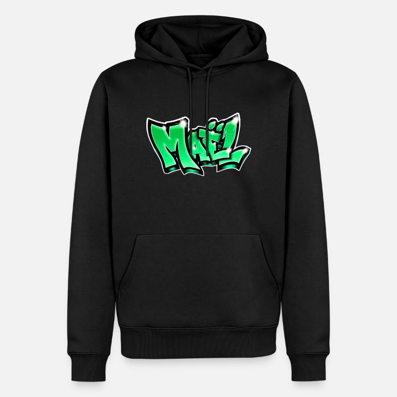 Graffiti Name Maël - Männer Premium Bio Hoodie - Schwarz
