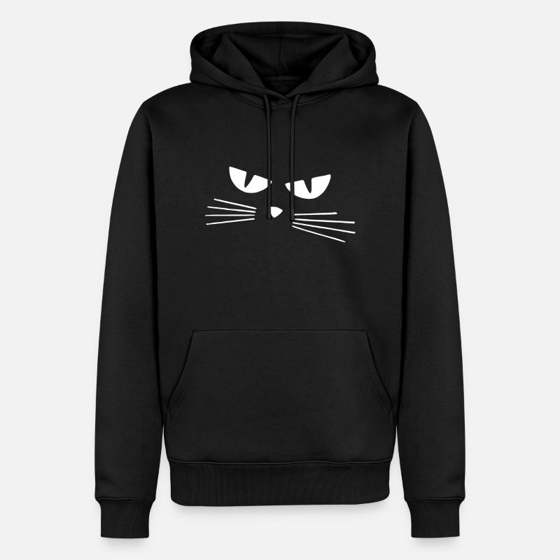 Silhouette yeux de chat - Sweat à capuche Premium bio Homme - noir