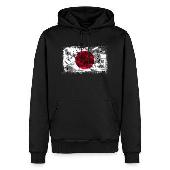 fond avec drapeau du Japon - Sweat à capuche Premium bio Homme - noir - Devant - Nico (187cm)