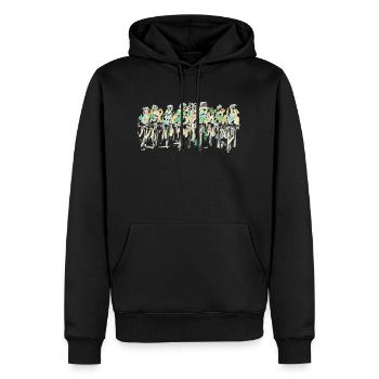 Cyclistes Peloton - Sweat à capuche Premium bio Homme - noir - Devant - Nico (187cm)