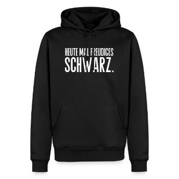 freudiges Schwarz Spruch Kleidung - Männer Premium Bio Hoodie - Schwarz - Vorne - Nico (187cm)