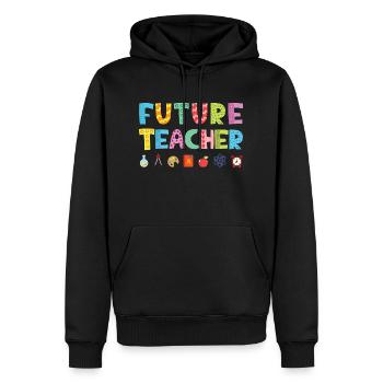 Future Teacher - Männer Premium Bio Hoodie - Schwarz - Vorne - Nico (187cm)