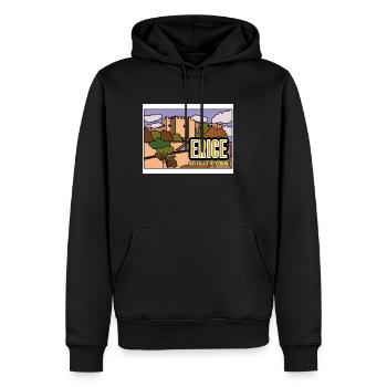 Château de Vénus Erice - Sweat à capuche Premium bio Homme - noir - Devant - Nico (187cm)