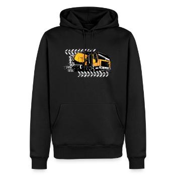 Cement Mixer Truck Construction Truck Construction Site Trucker - Men’s Premium Organic Hoodie - black - Front - Nico (187cm)