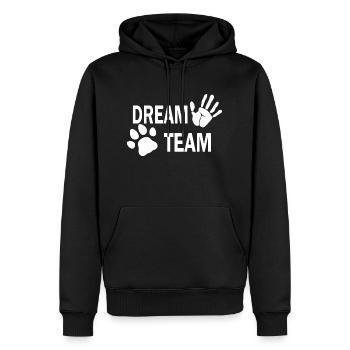 Chien chien - Sweat à capuche Premium bio Homme - noir - Devant - Nico (187cm)
