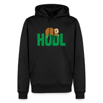 Fautier avec Bitcoin, Hodl - Sweat à capuche Premium bio Homme - noir - Devant - Nico (187cm)