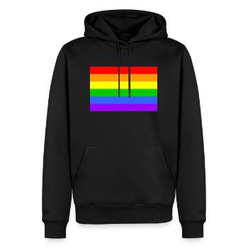 rainbowflag Schwule & Lesben - Männer Premium Bio Hoodie - Schwarz - Vorne - Nico (187cm)