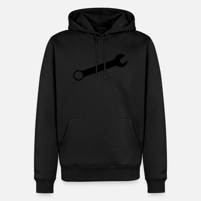 OUTIL CLES - Sweat à capuche Premium bio Homme - noir
