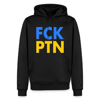 Fck ptn - Männer Premium Bio Hoodie - Schwarz - Vorne - Nico (187cm)