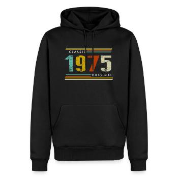 Birthday, Classic of 1975 Original, Retro Vintag - Men’s Premium Organic Hoodie - black - Front - Nico (187cm)