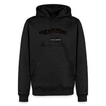 Van attitude cadeau humour van camping car - Sweat à capuche Premium bio Homme - noir - Devant - Nico (187cm)