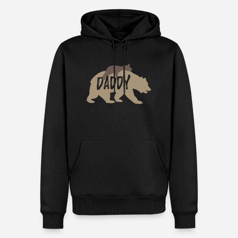 Daddy Bär Geschenkidee Vater - Männer Premium Bio Hoodie - Schwarz