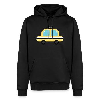 Taxi - Männer Premium Bio Hoodie - Schwarz - Vorne - Nico (187cm)