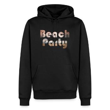 Fête sur la plage - Sweat à capuche Premium bio Homme - noir - Devant - Nico (187cm)