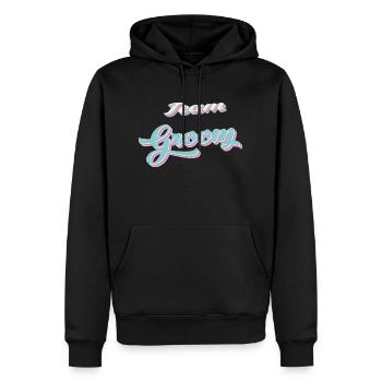 Team du marié team groom - Sweat à capuche Premium bio Homme - noir - Devant - Nico (187cm)
