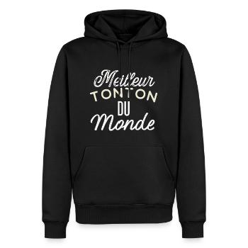 Meilleur tonton du monde - Sweat à capuche Premium bio Homme - noir - Devant - Nico (187cm)
