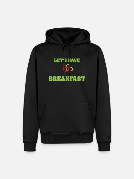 breakfast - Männer Premium Bio Hoodie - Schwarz