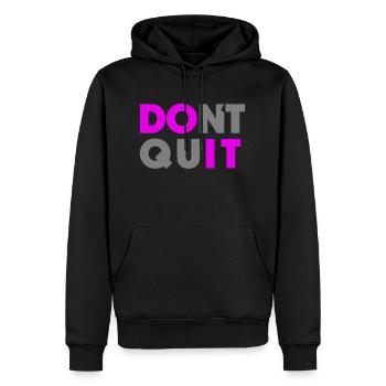 Do it Don`t Quit - Männer Premium Bio Hoodie - Schwarz - Vorne - Nico (187cm)