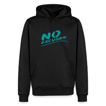 No Excuse - Sweat à capuche Premium bio Homme - noir - Devant - Nico (187cm)