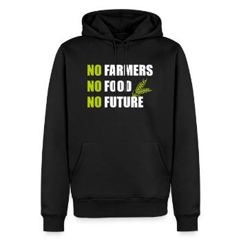No Farmers No Food No Future - Männer Premium Bio Hoodie - Schwarz - Vorne - Nico (187cm)