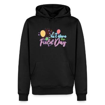 Je suis juste ici pour le jour 29 sur le terrain - Sweat à capuche Premium bio Homme - noir - Devant - Nico (187cm)