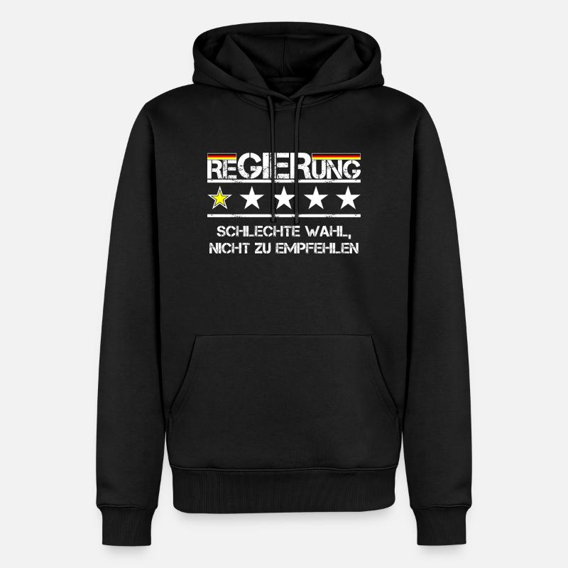 reGIERung schlechte Bewertung - Männer Premium Bio Hoodie - Schwarz