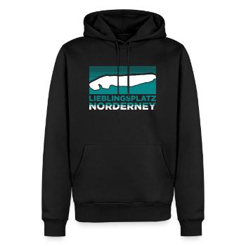 Lieblingsplatz Norderney Insel Urlaub Strand - Männer Premium Bio Hoodie - Schwarz - Vorne - Nico (187cm)