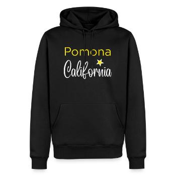 Pomona California - Sweat à capuche Premium bio Homme - noir - Devant - Nico (187cm)