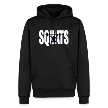 logo de squats gym - Sweat à capuche Premium bio Homme - noir - Devant - Nico (187cm)