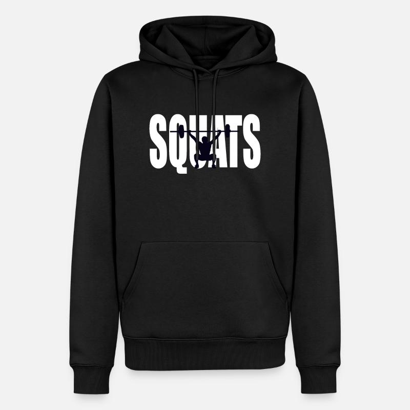 logo de squats gym - Sweat à capuche Premium bio Homme - noir