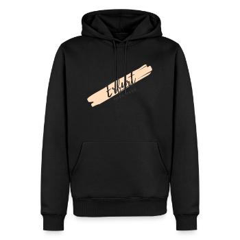 Erfurt - Männer Premium Bio Hoodie - Schwarz - Vorne - Nico (187cm)