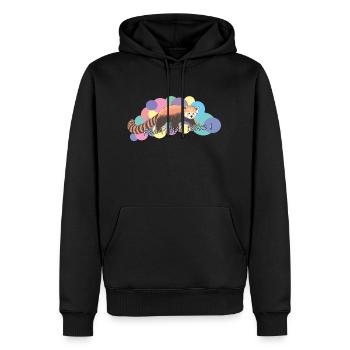 Panda roux - Sweat à capuche Premium bio Homme - noir - Devant - Nico (187cm)