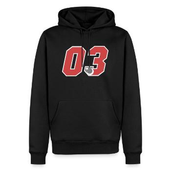 Afyon - Sweat à capuche Premium bio Homme - noir - Devant - Nico (187cm)
