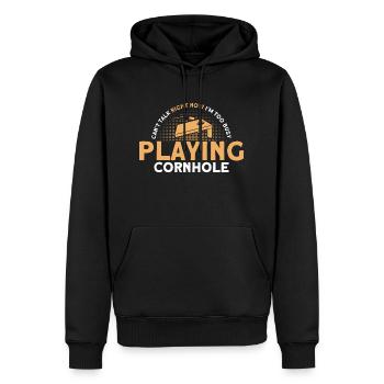 Cornhole Game Cornhole Joueur Cornhole Cadeau - Sweat à capuche Premium bio Homme - noir - Devant - Nico (187cm)
