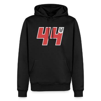 Malatya - Männer Premium Bio Hoodie - Schwarz - Vorne - Nico (187cm)