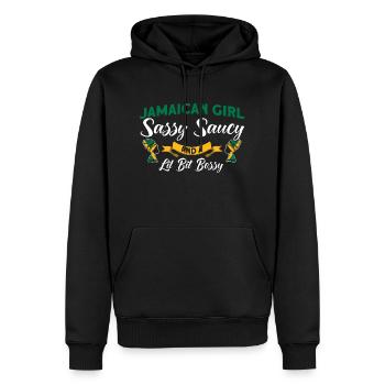 Jamaïque Drapeau Jamaïcain Cadeau - Sweat à capuche Premium bio Homme - noir - Devant - Nico (187cm)