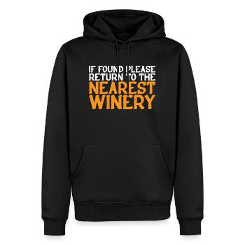 If Found Please Return To The Nearest Winery 3 - Men’s Premium Organic Hoodie - black - Front - Nico (187cm)