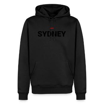 SYDNEY - Sweat à capuche Premium bio Homme - noir - Devant - Nico (187cm)