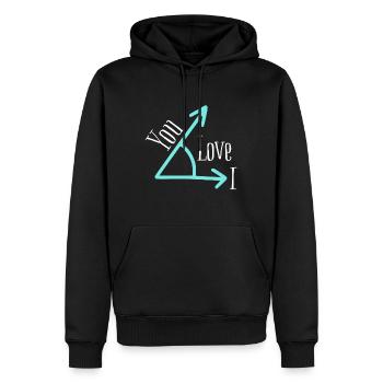 I love you - Sweat à capuche Premium bio Homme - noir - Devant - Nico (187cm)