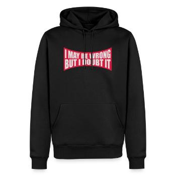 Je peux me tromper - Sweat à capuche Premium bio Homme - noir - Devant - Nico (187cm)
