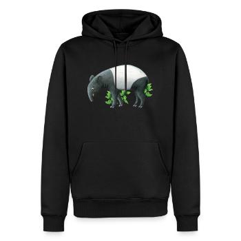 kleiner Tapir - Männer Premium Bio Hoodie - Schwarz - Vorne - Nico (187cm)