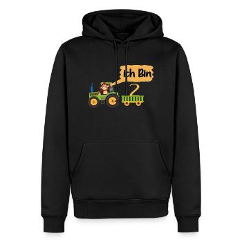 Ich bin 2 | Kindergeburtstag | zweiter Geburtstag - Sweat à capuche Premium bio Homme - noir - Devant - Nico (187cm)