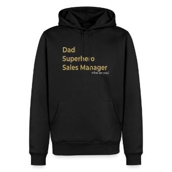 dad superhero sales manager and you - Spruch - Männer Premium Bio Hoodie - Schwarz - Vorne - Nico (187cm)