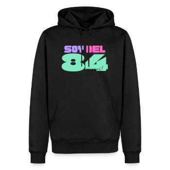 Je suis de '84 - Sweat à capuche Premium bio Homme - noir - Devant - Nico (187cm)